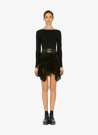 Jupe asymétrique en cuir - Noir