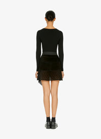Jupe asymétrique en cuir - Noir