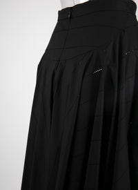 Pleated flared skirt - Black