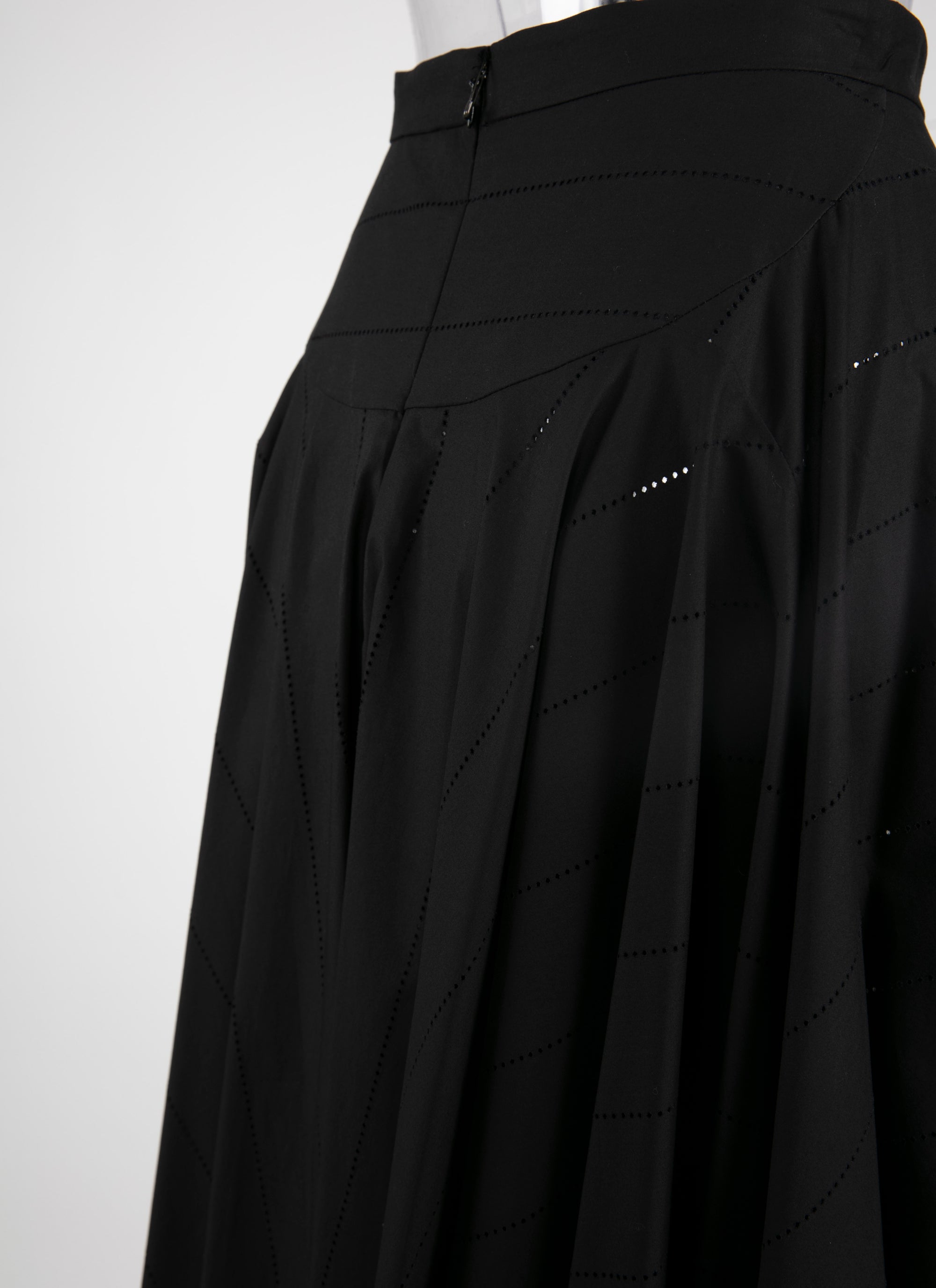 Pleated flared skirt - Black