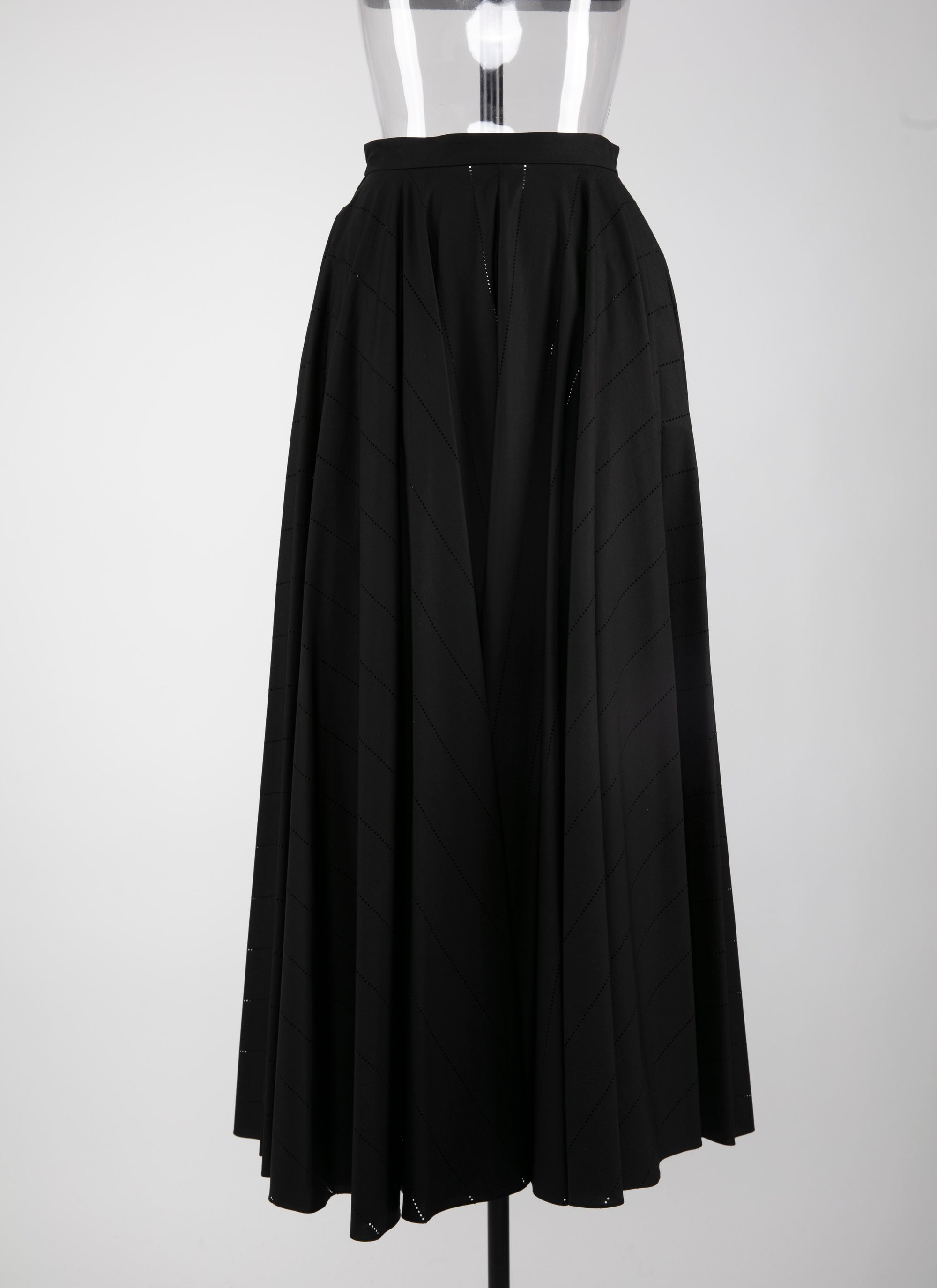 Pleated flared skirt - Black