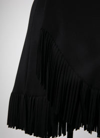 Wool fringe skirt - Black