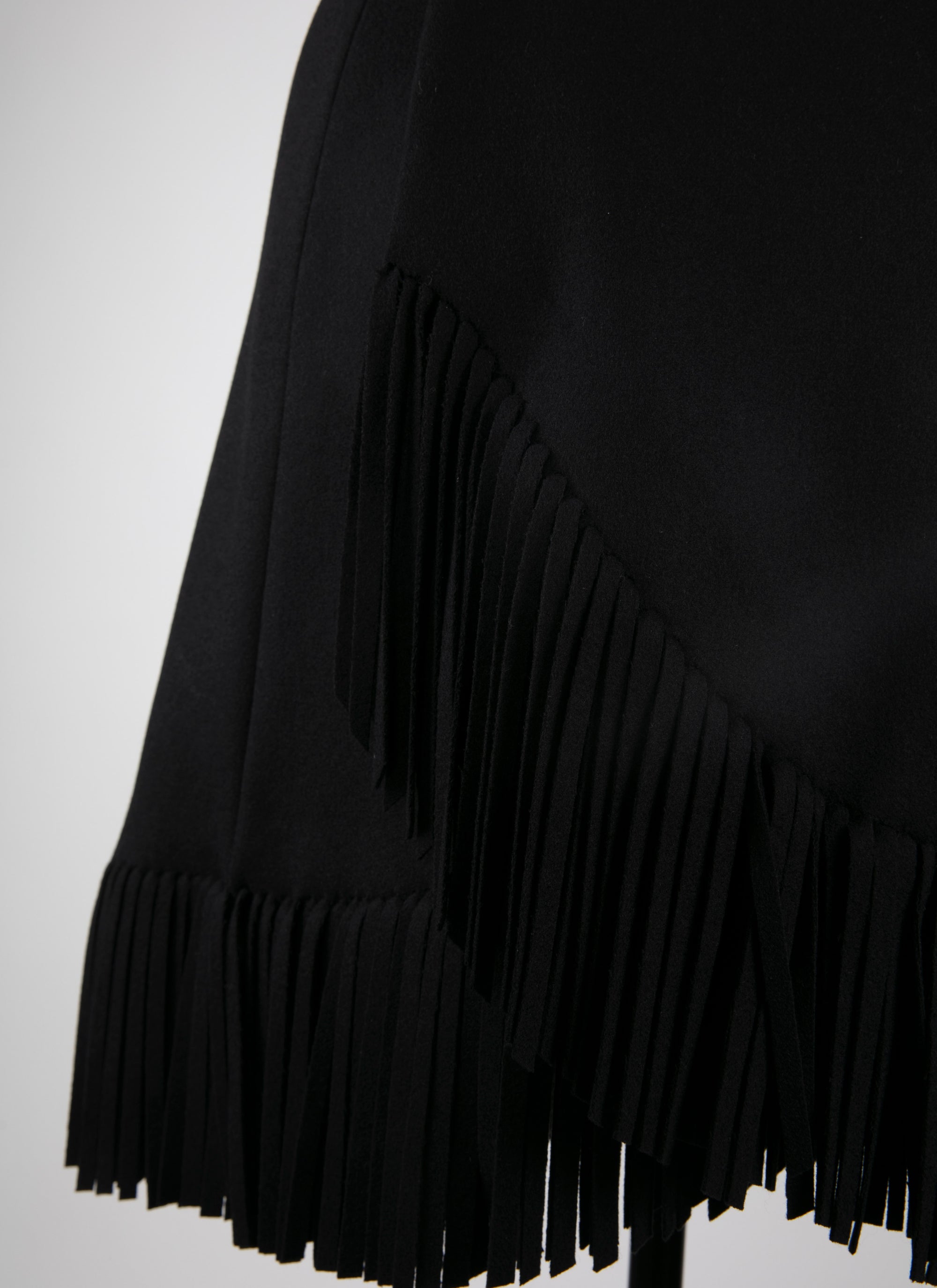 Wool fringe skirt - Black