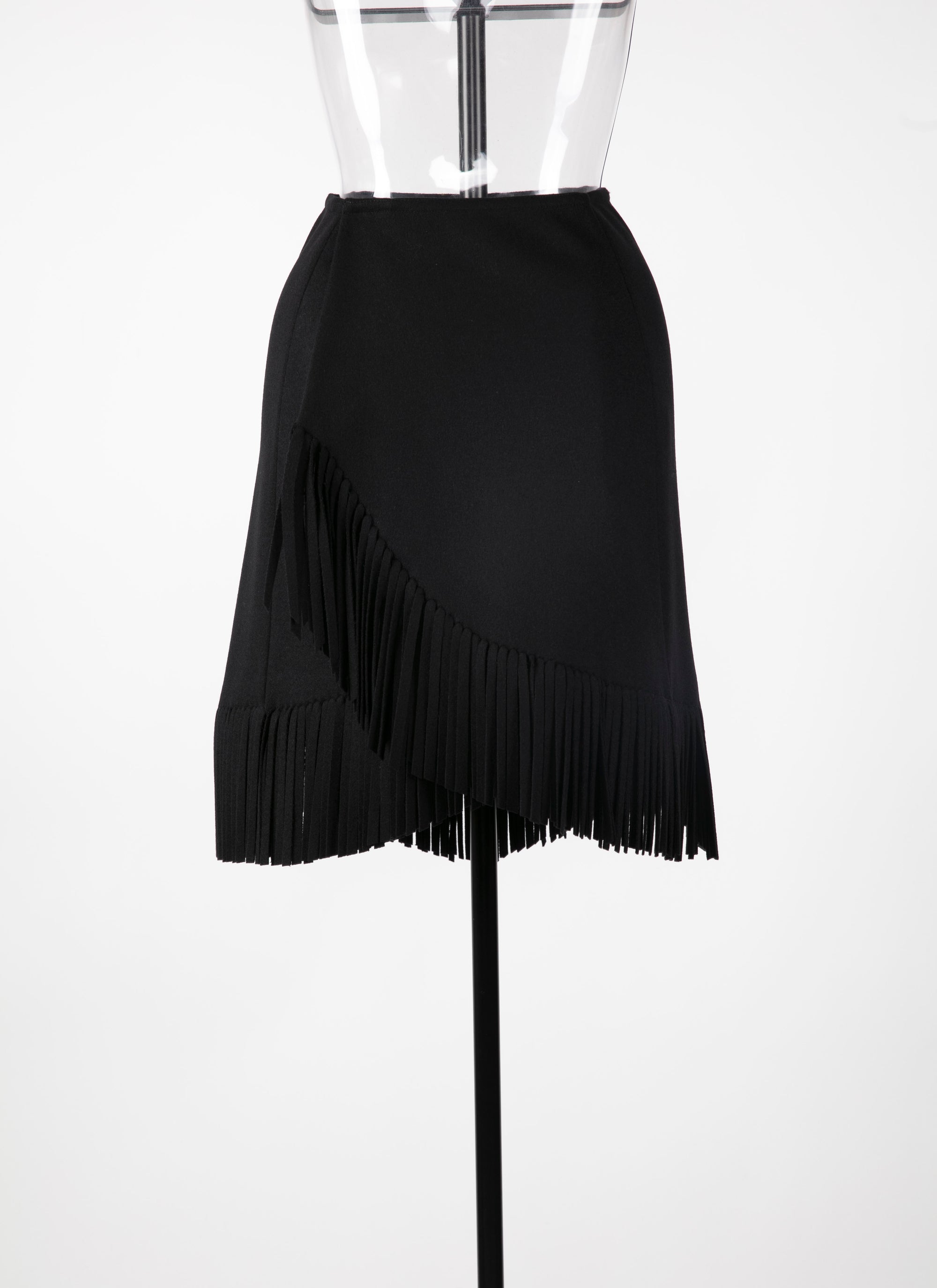 Wool fringe skirt - Black