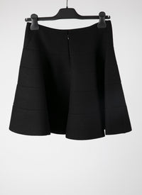 Wool banded draped skirt - Black