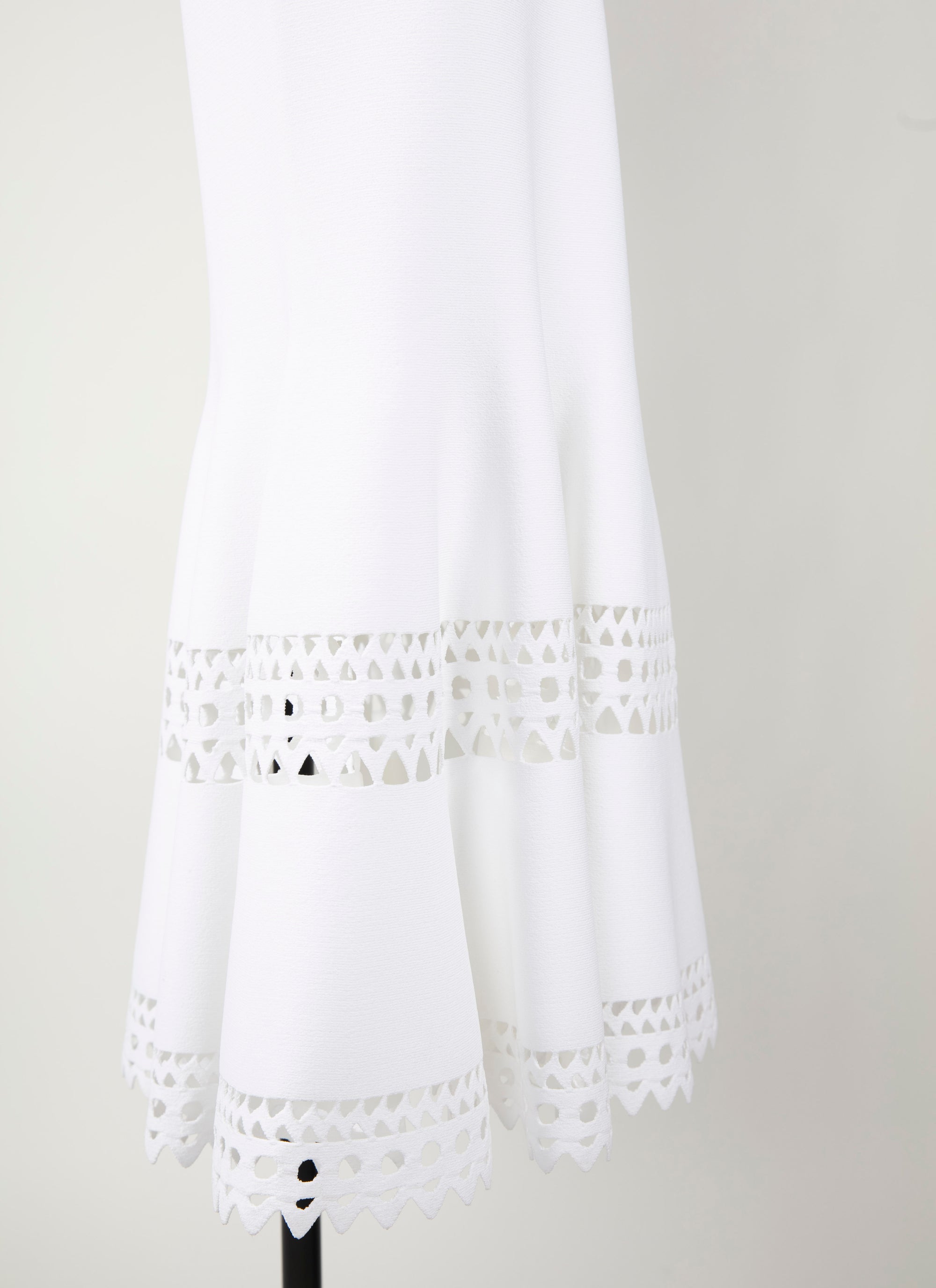 Jupe longue ajouré en maille - Blanc