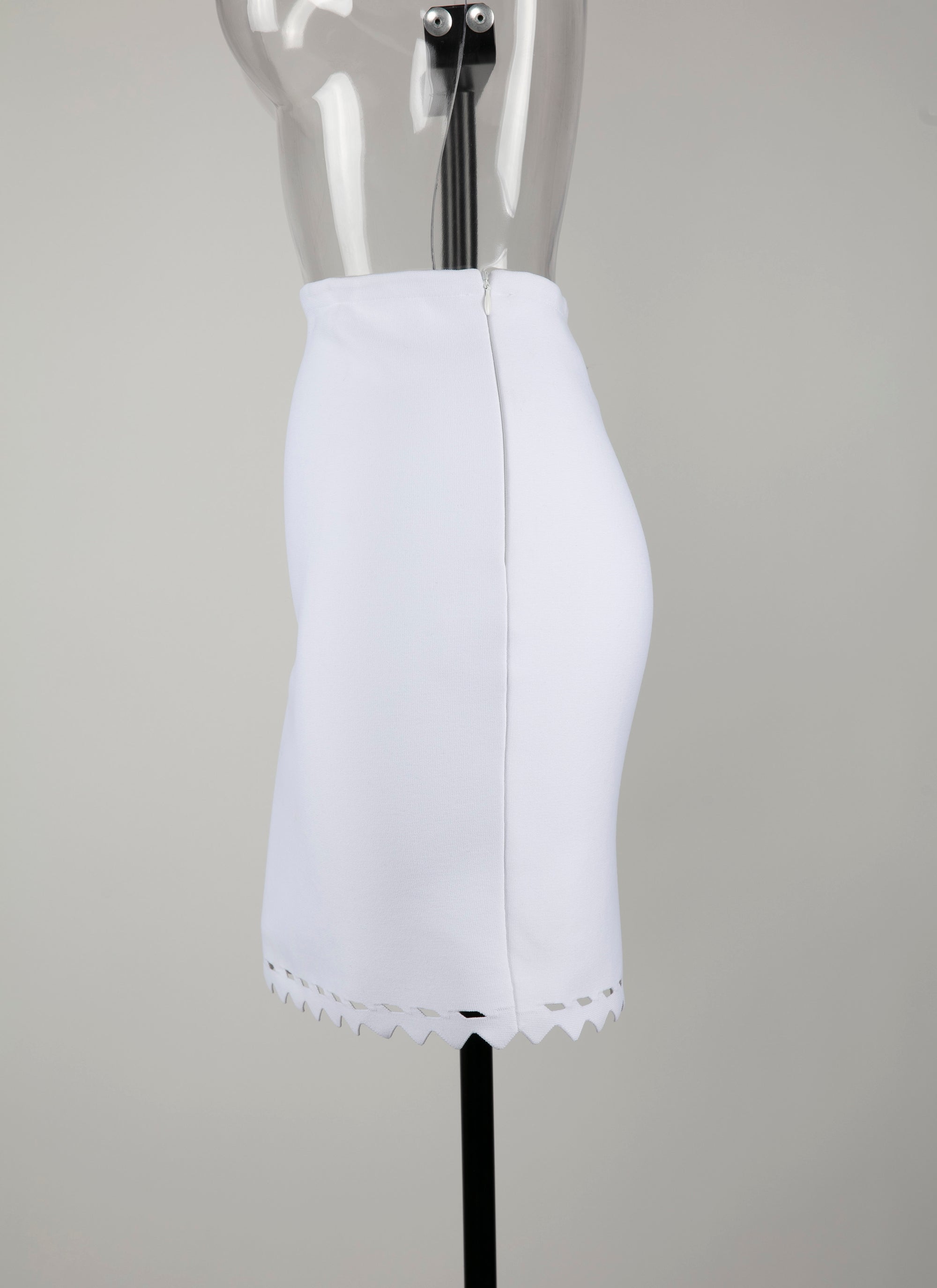 Jupe à bordure ajourée en maille - Blanc
