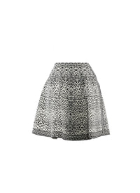 Short skirt with lynx print - White & Black