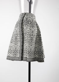 Short skirt with lynx print - White & Black