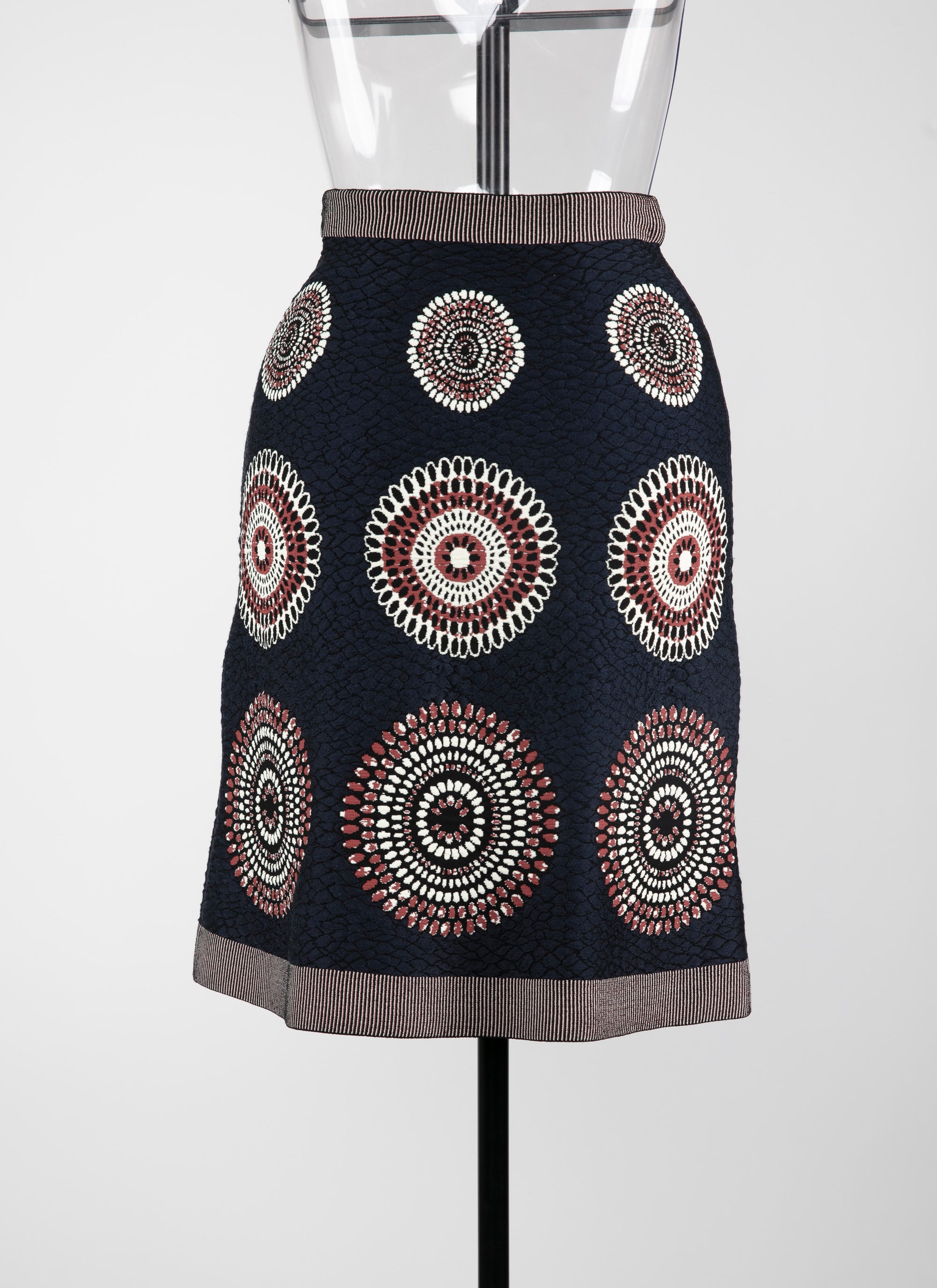 Jupe courte Molukai en maille - Nuit & Bordeaux
