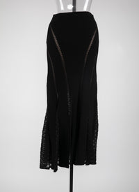 Jupe longue en dentelle - Noir