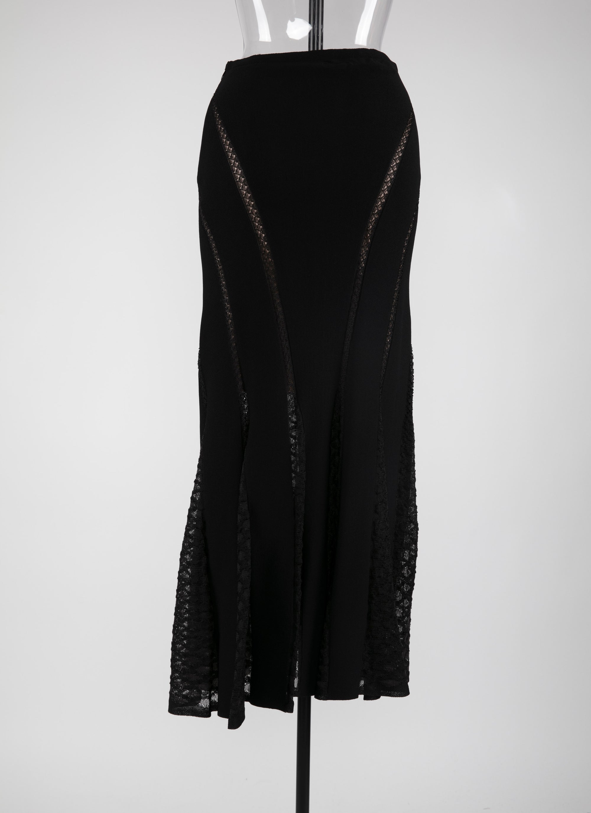 Jupe longue en dentelle - Noir