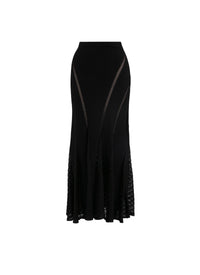 Jupe longue en dentelle - Noir