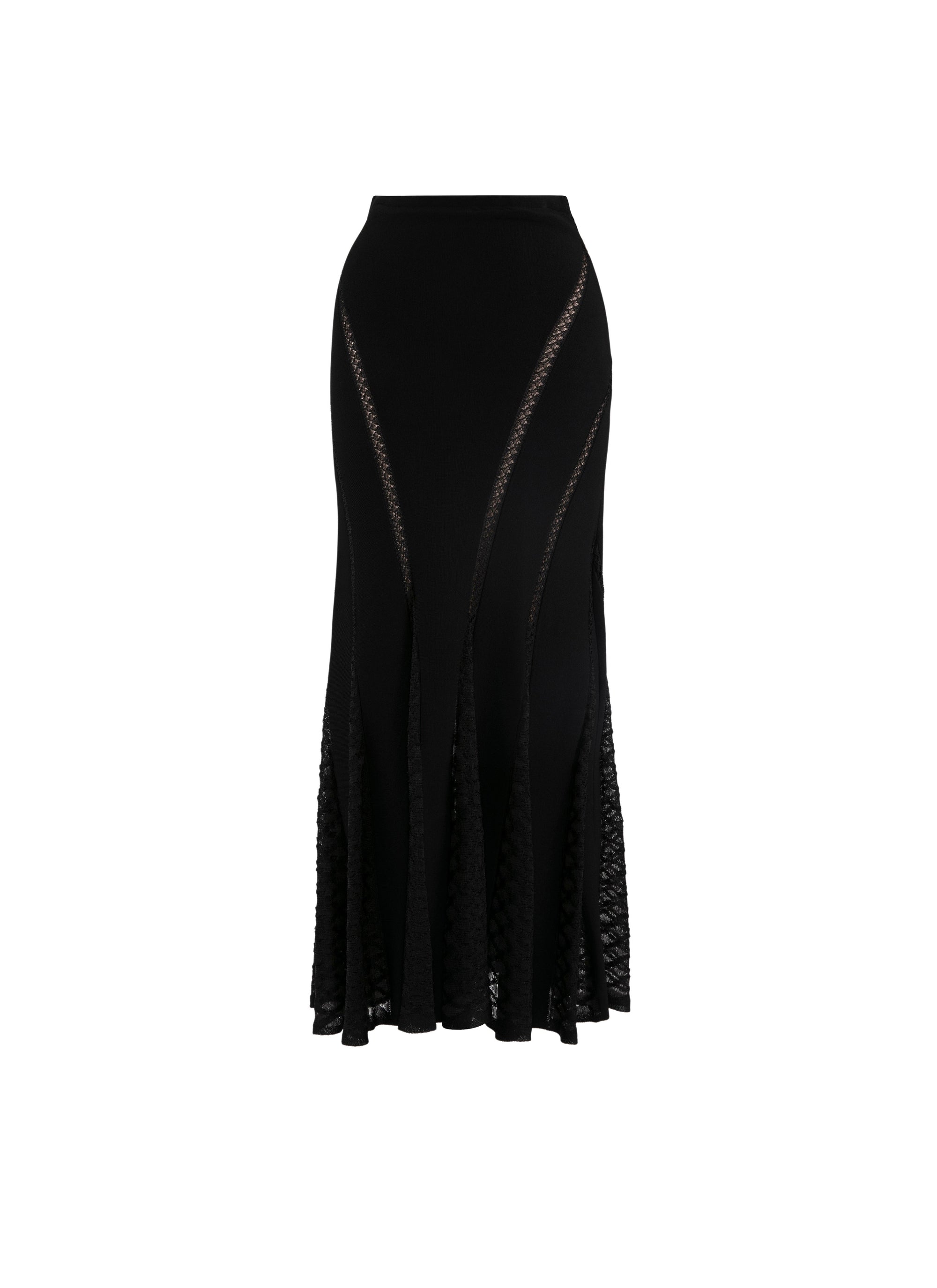 Jupe longue en dentelle - Noir