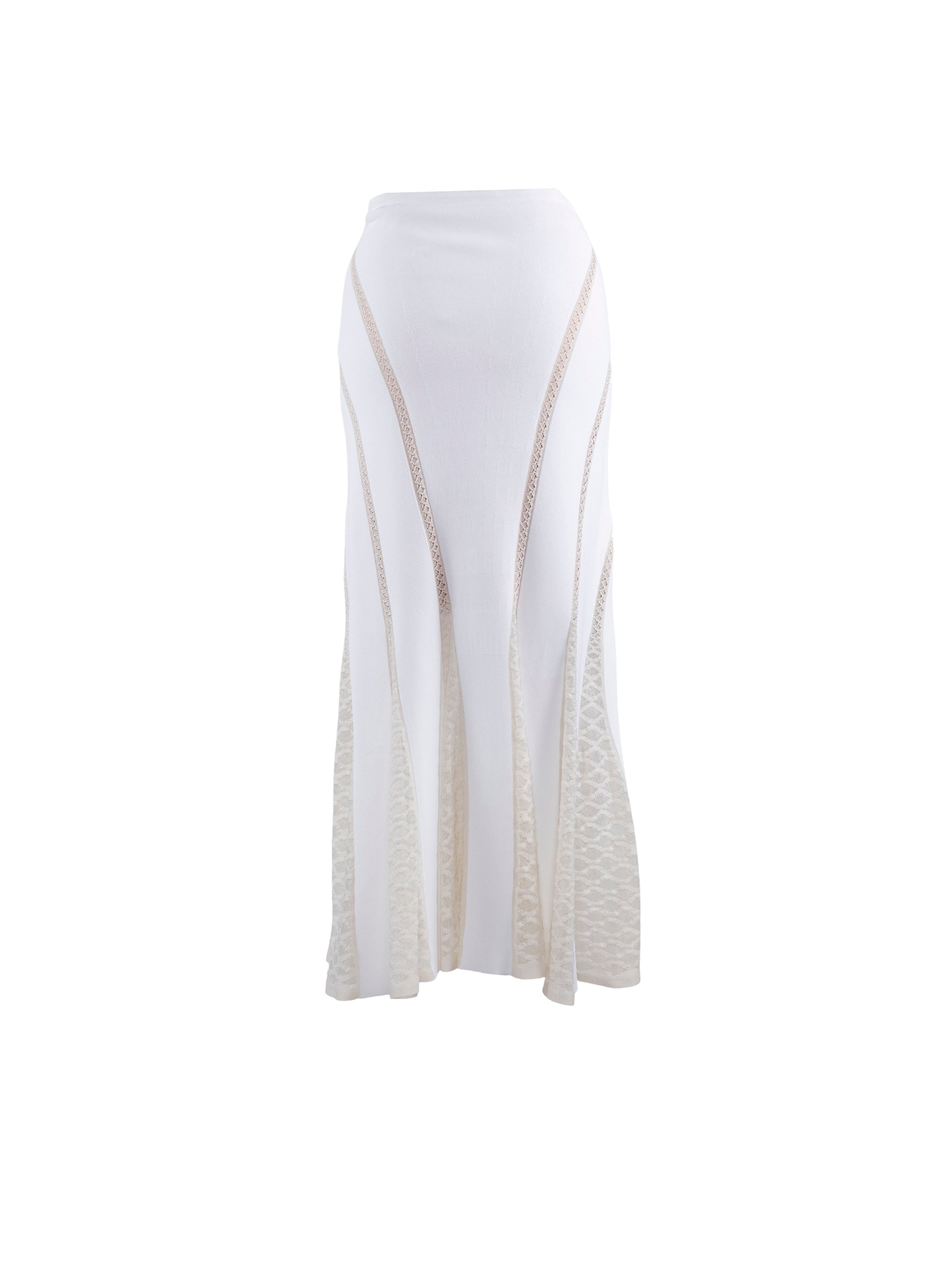 Long skirt in lace - White