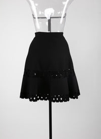 Wool Loden short skirt - Black
