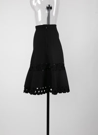 Wool Loden short skirt - Black