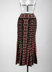 Jupe longue en maille - Bois de Rose & Noir