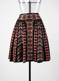 Jupe courte en maille - Bois de Rose & Noir