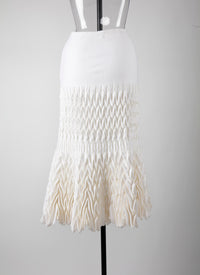 Long skirt in mesh - Ivory