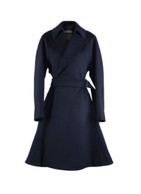 Trench drapé en laine - Nuit