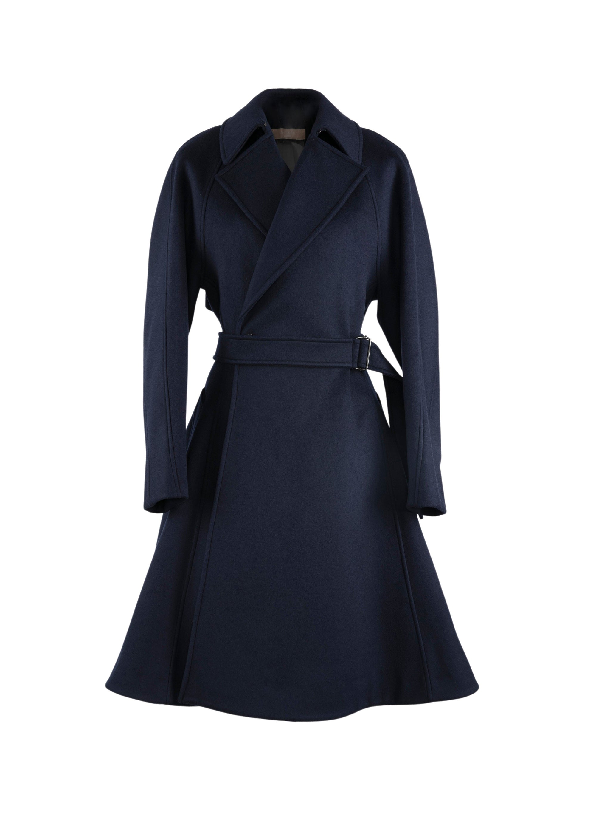Trench drapé en laine - Nuit