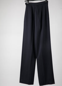 Pantalon à coupe droite Grain de poudre en laine - Nuit