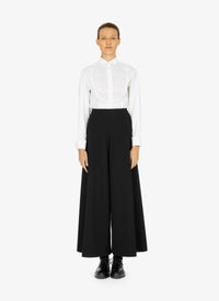 Structured high waist wool trousers - Black