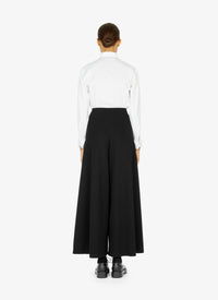 Structured high waist wool trousers - Black