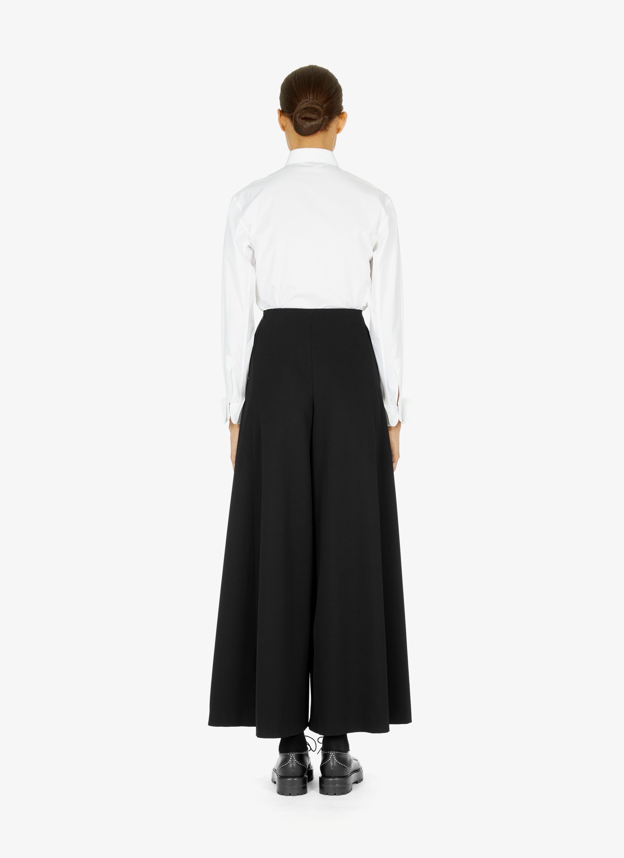 Structured high waist wool trousers - Black