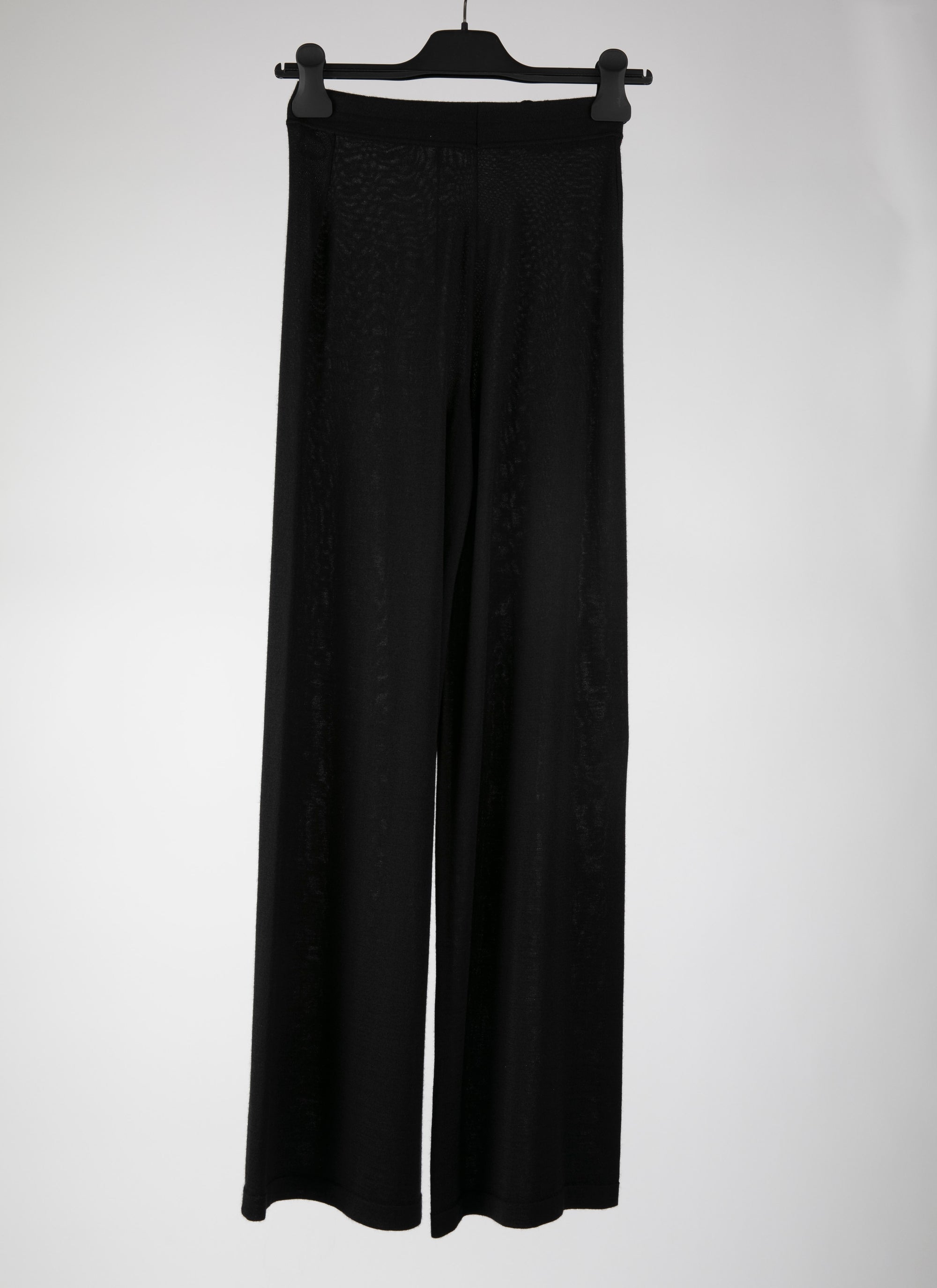Cashmere straight leg trousers - Black