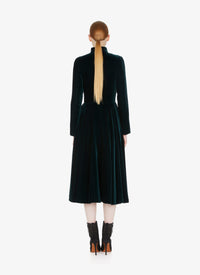Robe longue fluide en velours - Foret