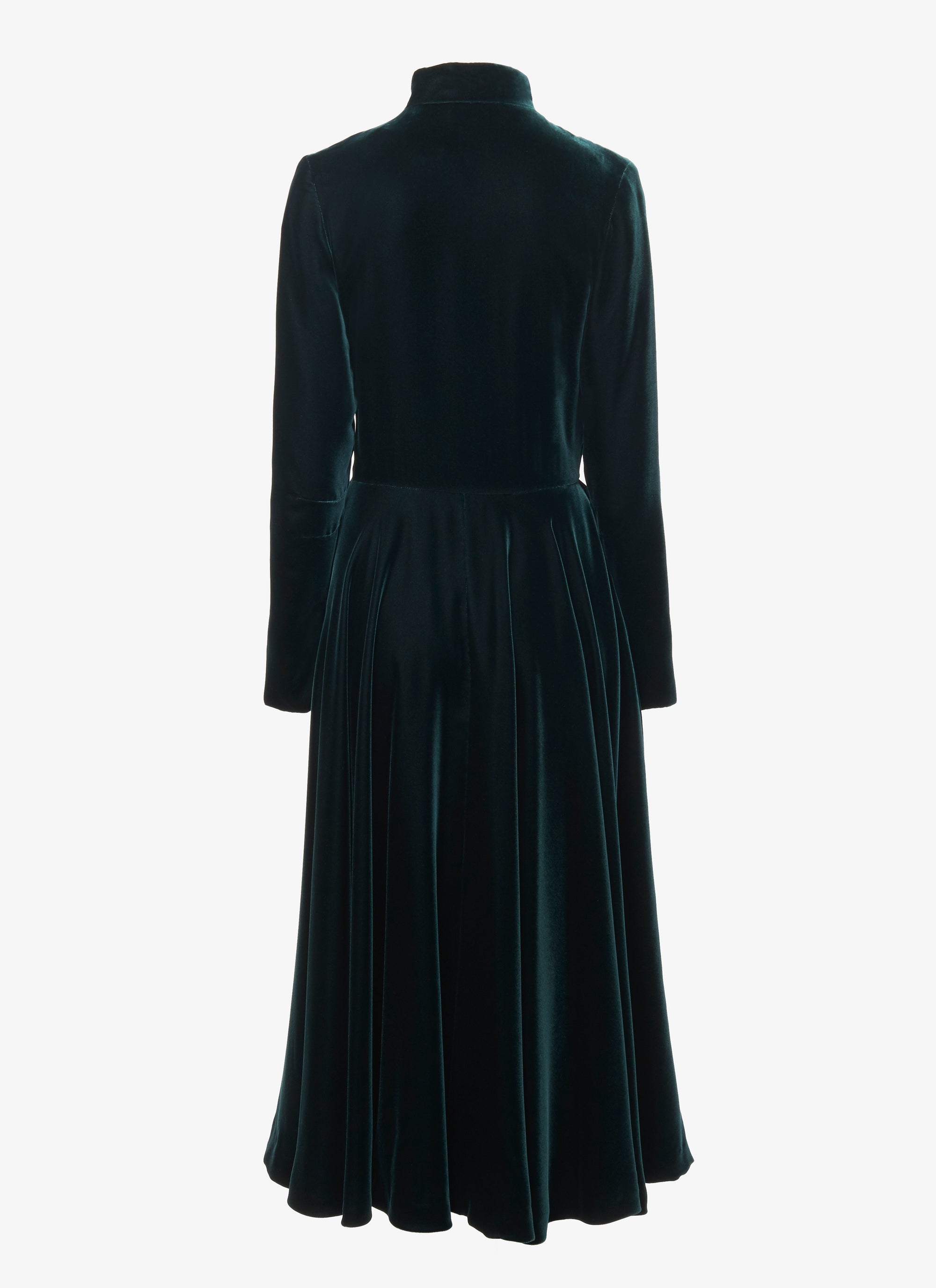 Robe longue fluide en velours - Foret