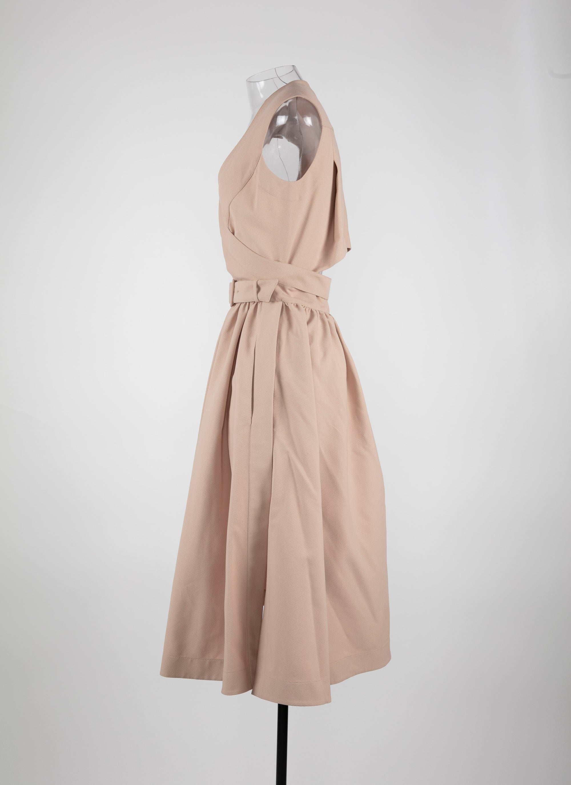 Pleated wrap dress - Light Beige