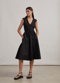 Robe plissée à effet cache-cœur - Blanc