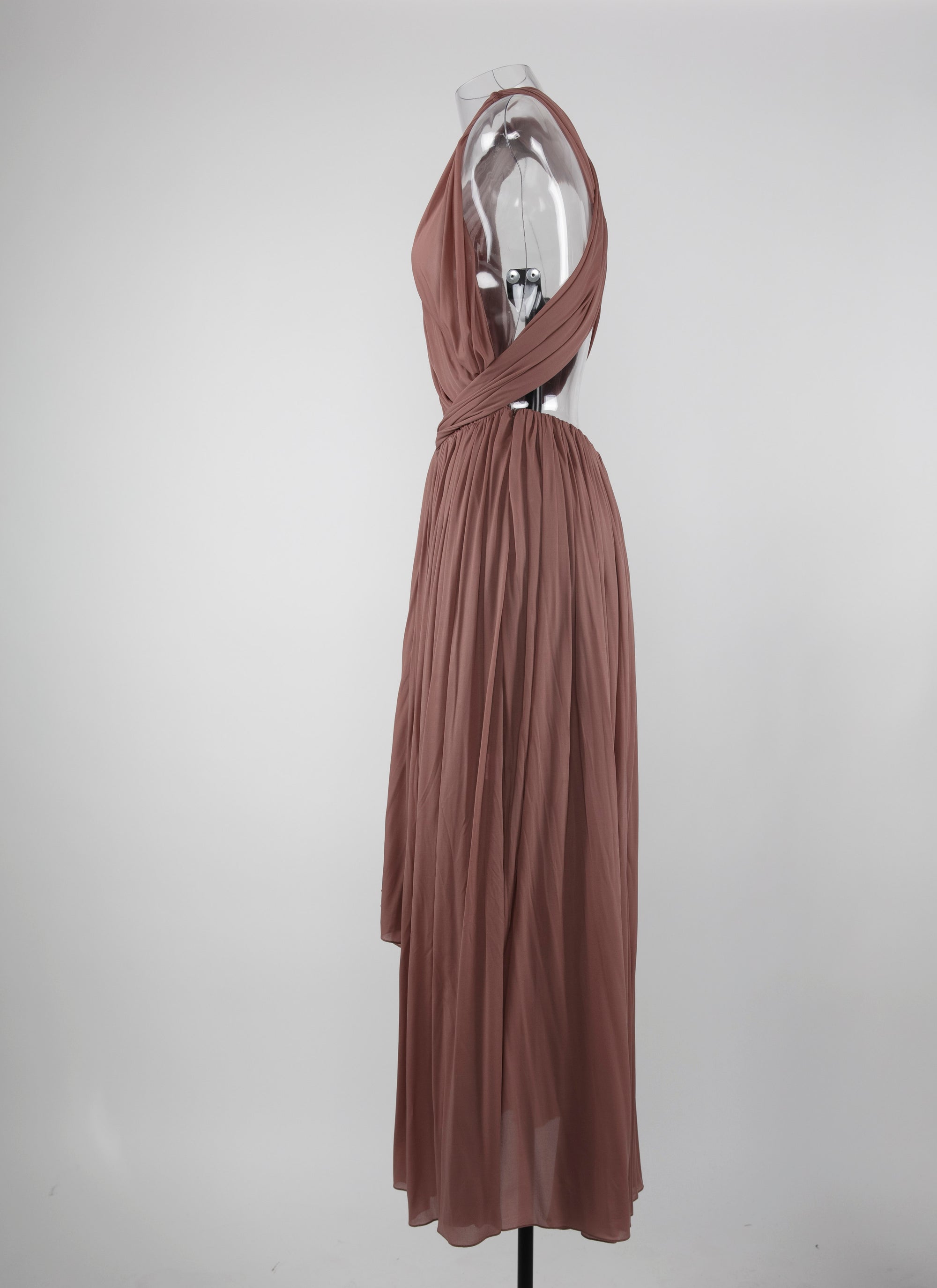 Draped maxi dress - Rosewood