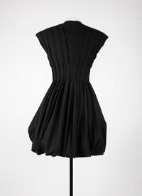 Robe courte à effet ballon - Noir