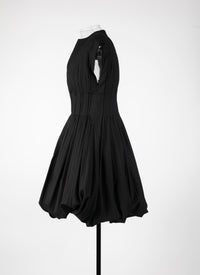 Robe courte à effet ballon - Noir