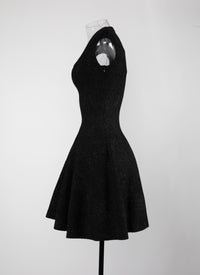 Graphic flared dress - Black & Orange
