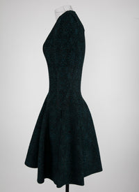 Robe à manches 3/4 Apolima en maille - Vert & Noir