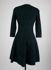 Robe à manches 3/4 Apolima en maille - Vert & Noir