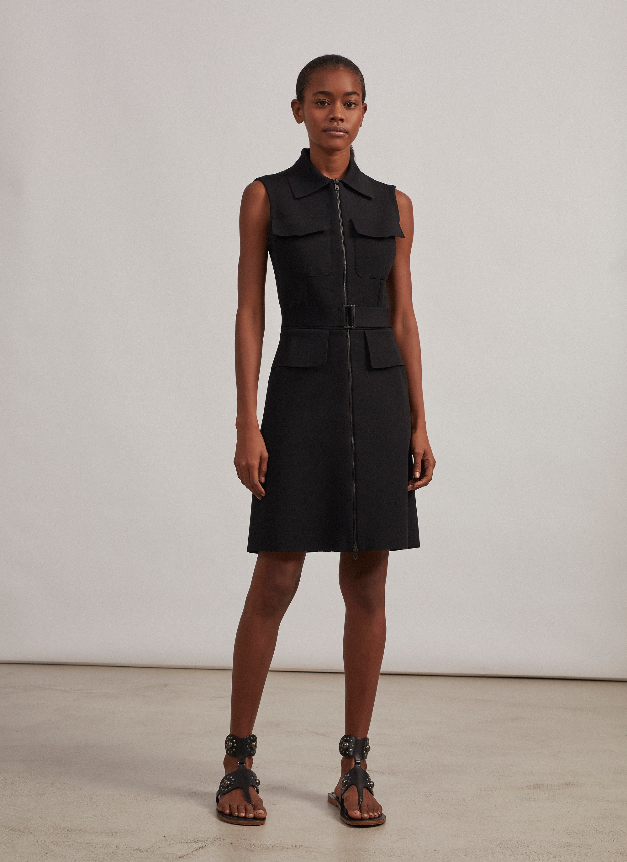 Robe polo zippée - Noir
