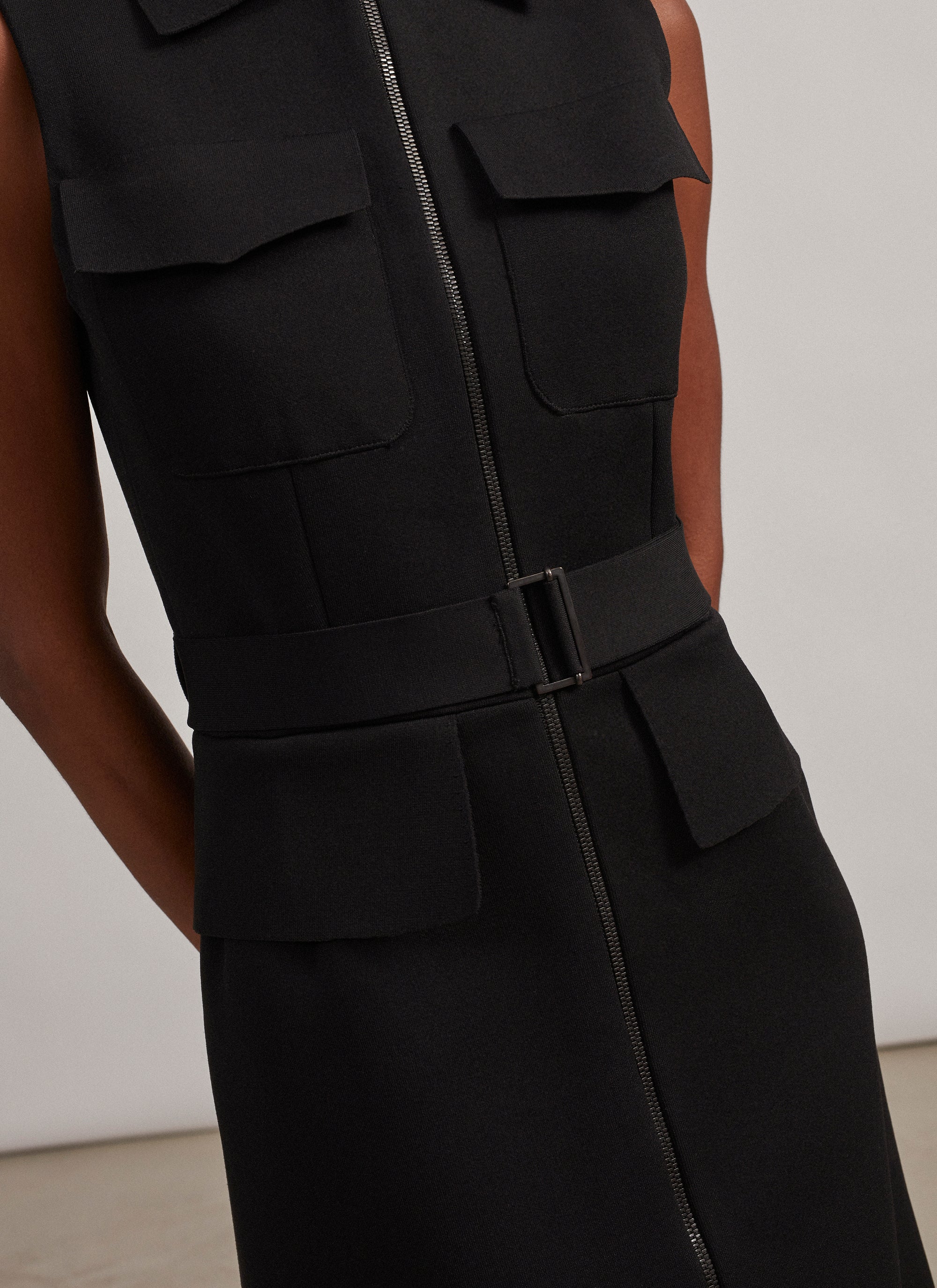 Robe polo zippée - Noir