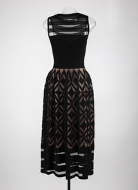 Sleeveless maxi dress Natte - Black