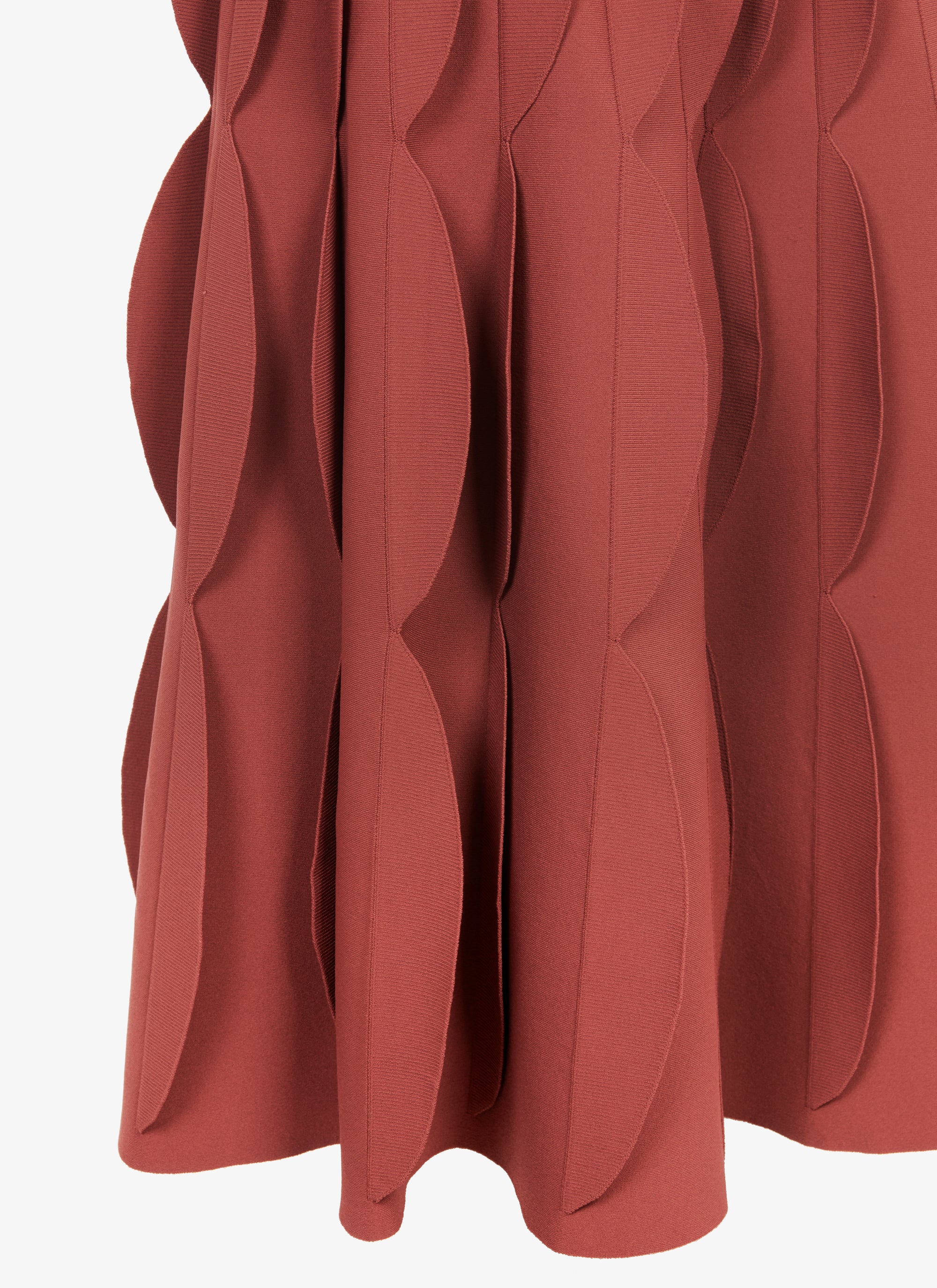 Flared and textured knitted maxi dress - Garnet