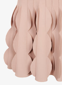 Scalloped knitted polo dress - Flesh