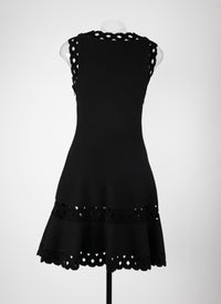 Robe courte sans manches Loden en laine - Noir