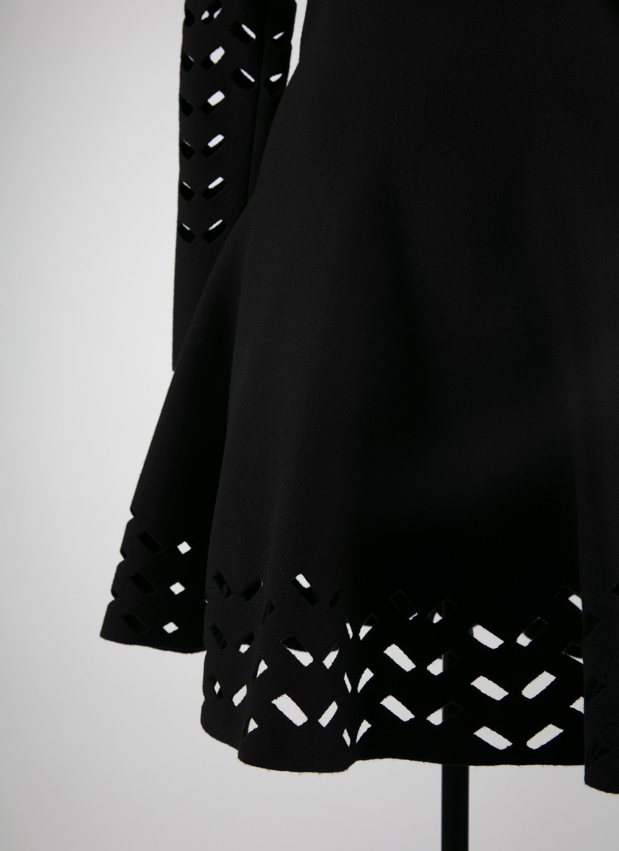 Long sleeve wool mini dress - Black