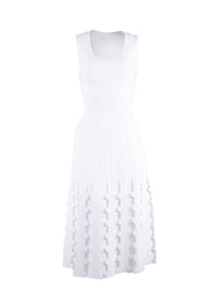 Sleeveless mesh midi dress - White