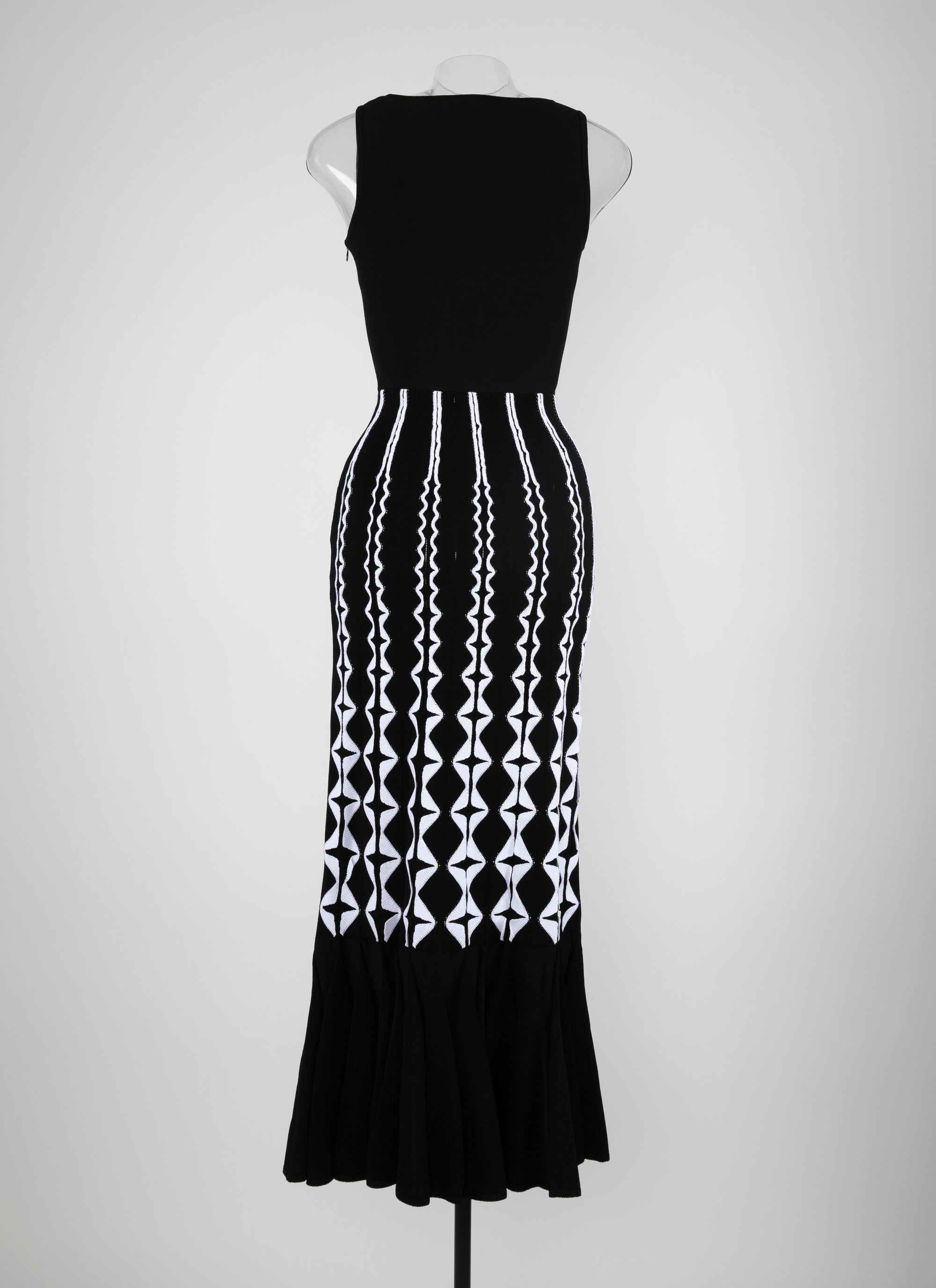 Robe longue bustier en maille - Noir & Blanc
